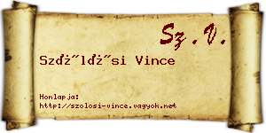 Szőlősi Vince névjegykártya